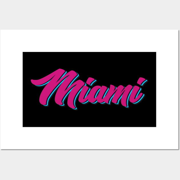 MIAMI VICE ON BLACK Wall Art by origin illustrations